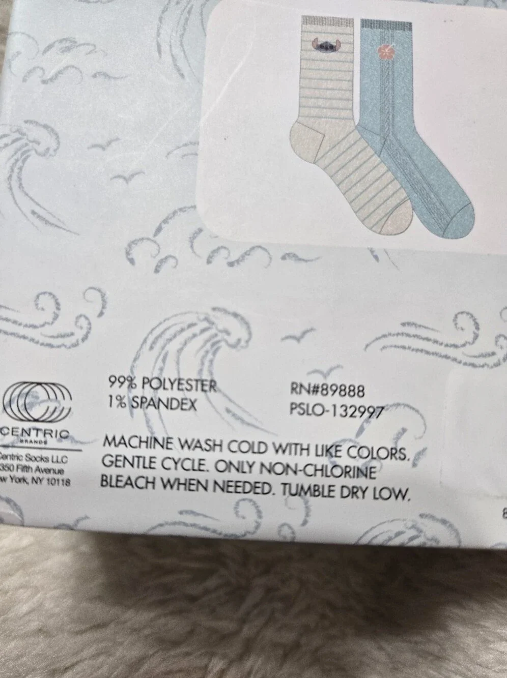 Disney Stitch Super Soft Embroidered Crew Socks (2) Gift Set NIB